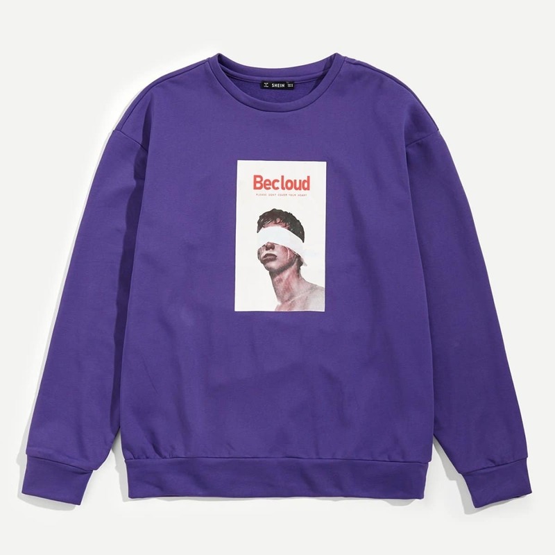 

Guys Crew Neck Letter And Girl Sweatshirt, Purple