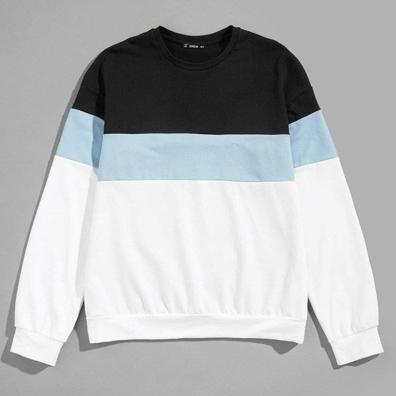

Guys Crew Neck Color-Block Pullover, Multicolor
