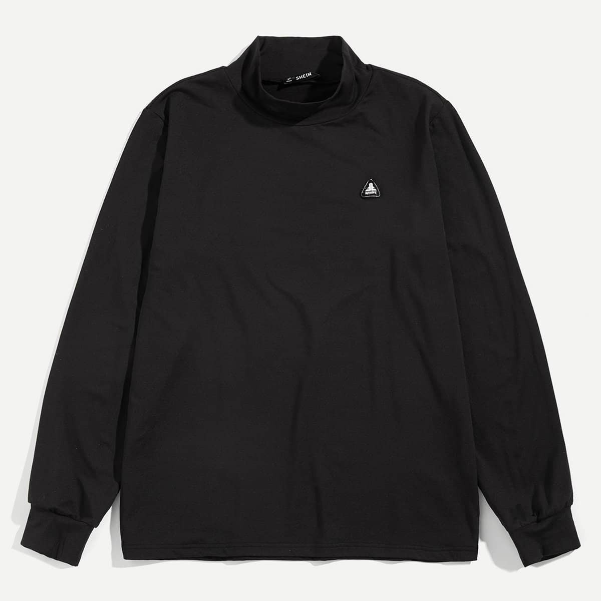 

Guys Mock-Neck Solid Pullover, Black