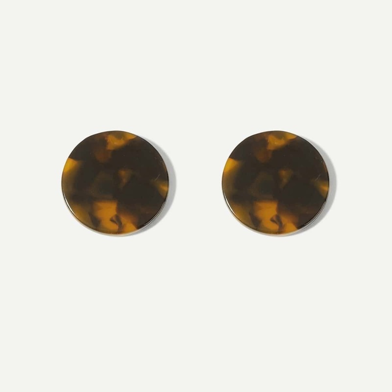 

Leopard Pattern Round Stud Earrings 1pair, Brown