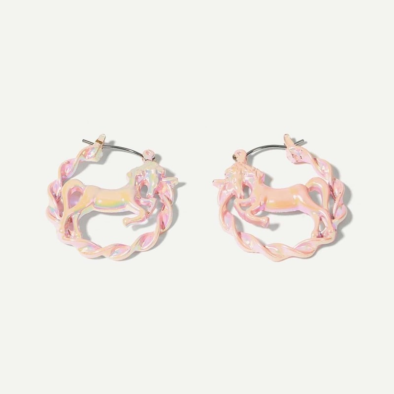 

Animal Design Open Hoop Earrings 1pair, Pink