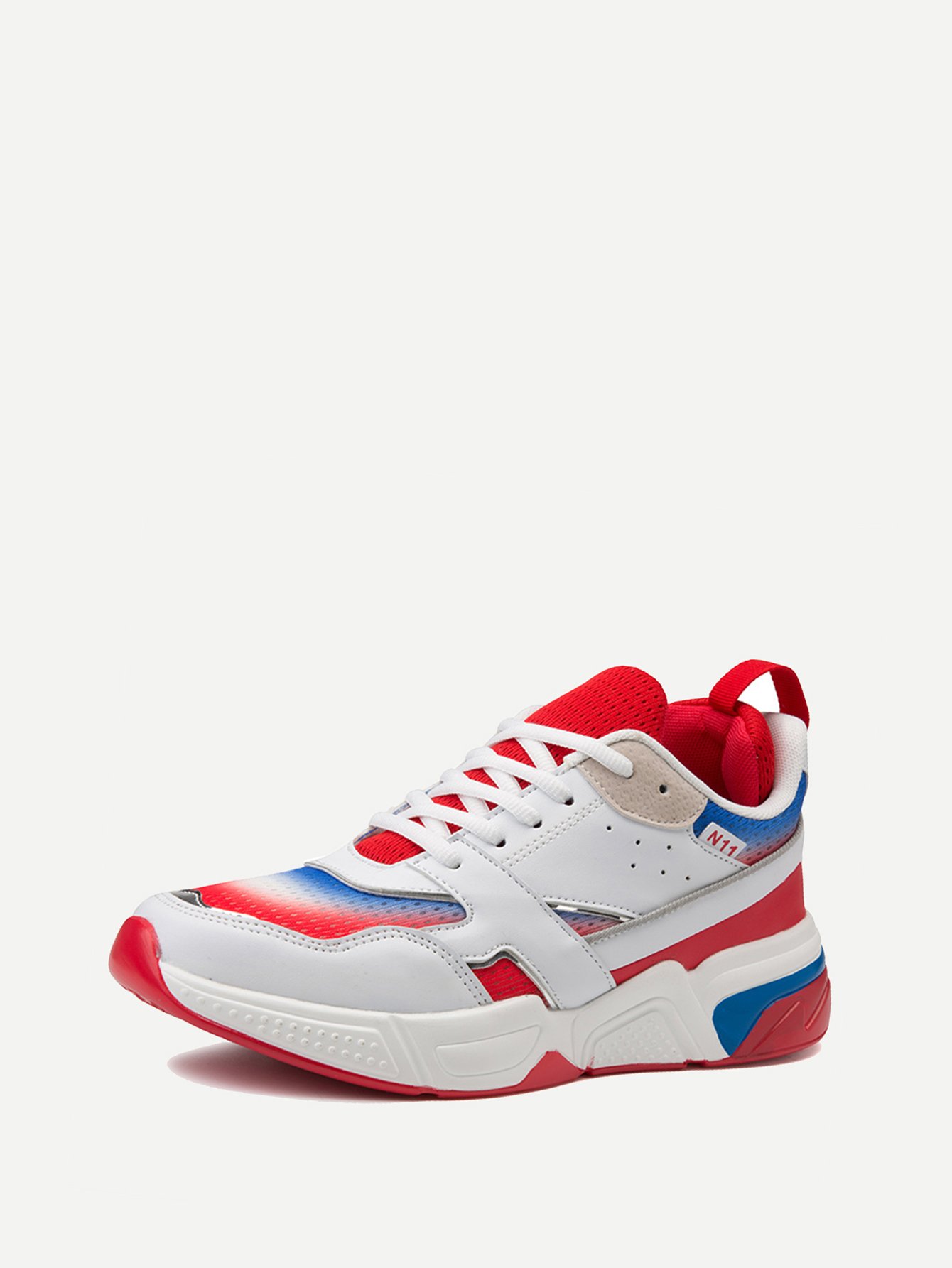 Men Lace Up Laser Cut Sneakers