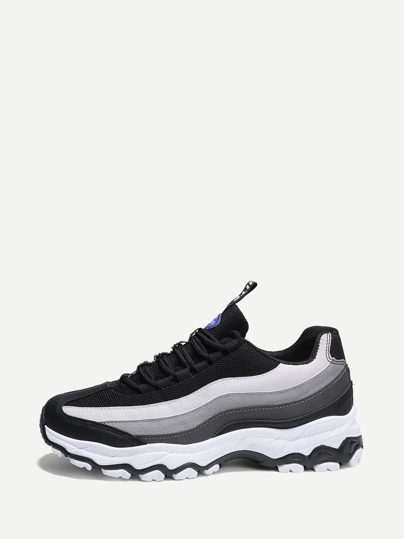 Men Color Block Lace Up Trainers