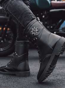 bottes homme noir mi mollet