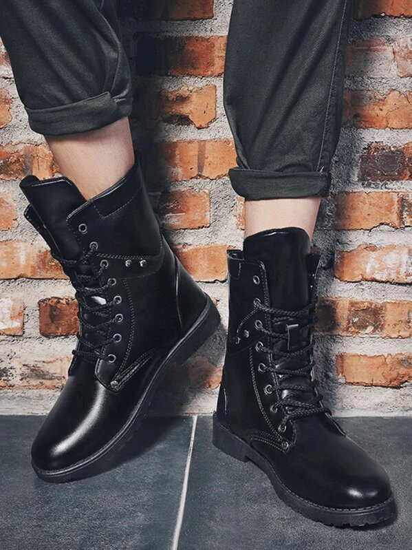 bottes homme noir mi mollet