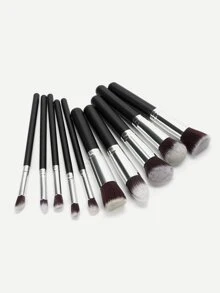 10pcs Makeup Brushes Kit, Premium Synthetic Kabuki Foundation Face Powder Concealers Eyeshadow Blush Brushes Make Up Brush Set,Brush Set,Makeup Brush Kit,Make Up Brush Set,Make Up Set Complete,Makeup Brush Set,Complete Makeup Kit,Brush Kit,Brushes Makeup Set,Makeup Gift Set - Black - View 2