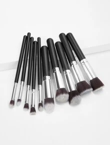10pcs Makeup Brushes Kit, Premium Synthetic Kabuki Foundation Face Powder Concealers Eyeshadow Blush Brushes Make Up Brush Set,Brush Set,Makeup Brush Kit,Make Up Brush Set,Make Up Set Complete,Makeup Brush Set,Complete Makeup Kit,Brush Kit,Brushes Makeup Set,Makeup Gift Set - Black - View 1