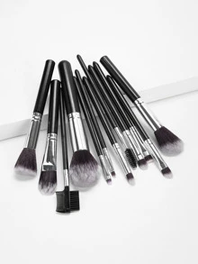 12pcs Makeup Brush Set Beauty Brushes Powder Contour Blush Eyebrow Brush Cosmetics Make Up Brush With Cylinder Case, Makeup Brush/Cosmetic Brush,Brush Set,Makeup Brush Kit,Make Up Brush Set,Make Up Set Complete,Makeup Brush Set,Complete Makeup Kit,Brush Kit,Brushes Makeup Set,Makeup Gift Set,Set - Black - View 2