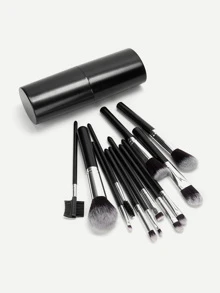 12pcs Makeup Brush Set Beauty Brushes Powder Contour Blush Eyebrow Brush Cosmetics Make Up Brush With Cylinder Case, Makeup Brush/Cosmetic Brush,Brush Set,Makeup Brush Kit,Make Up Brush Set,Make Up Set Complete,Makeup Brush Set,Complete Makeup Kit,Brush Kit,Brushes Makeup Set,Makeup Gift Set,Set - Black - View 1