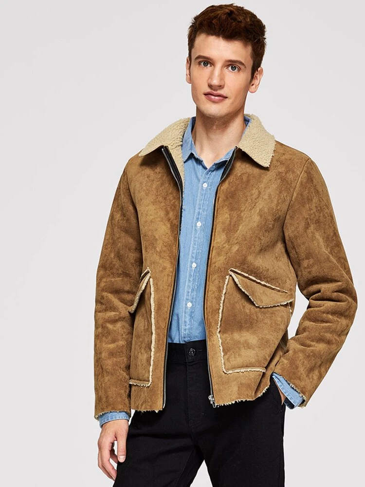faux shearling jacket mens