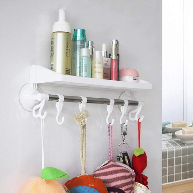 

Wall Mounted Bathroom Storage Rack, White