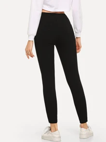 High Stretch Ankle Pants Women Spring Summer Skinny Pant - Black - View 2