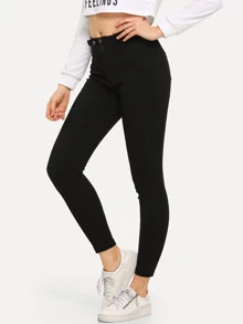 High Stretch Ankle Pants Women Spring Summer Skinny Pant - Black - View 1