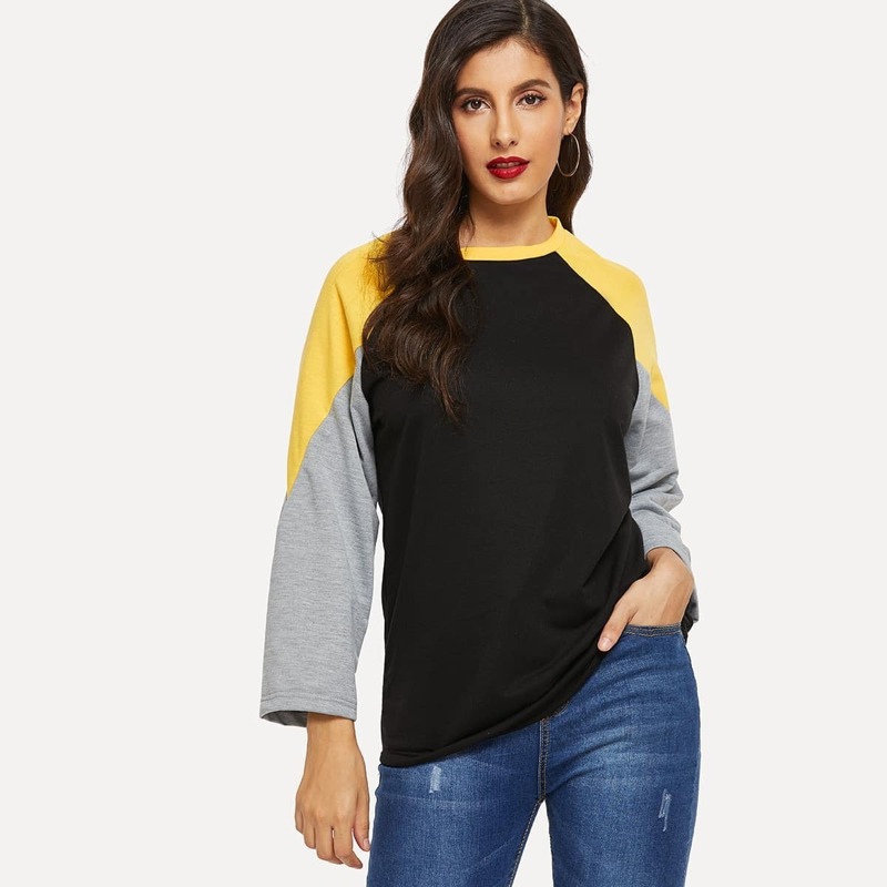 

Colorblock Raglan Sleeve Sweatshirt, Multicolor