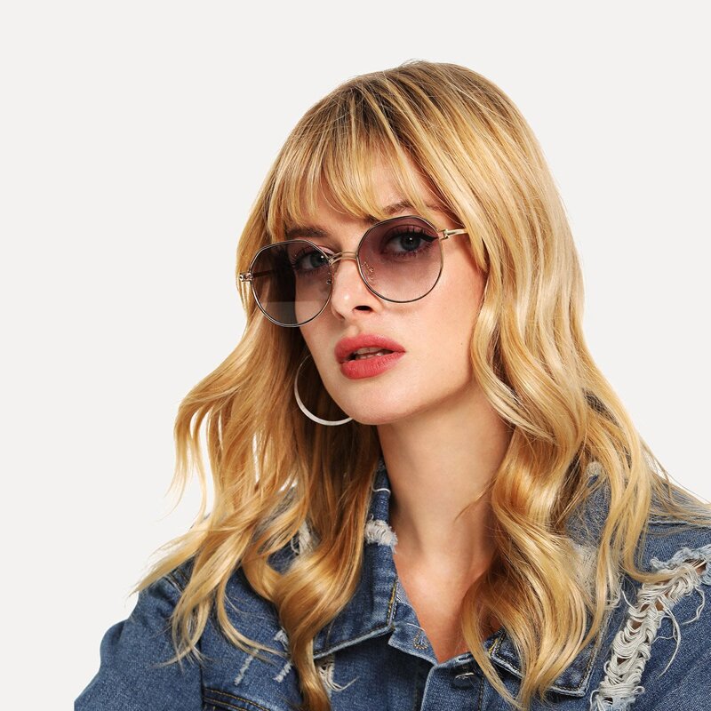 

Tinted Lens Metal Frame Sunglasses, Brown