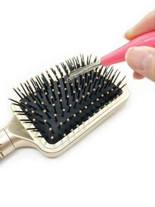1 pieza Limpiador de cepillo de pelo de poliresina con mango, garras limpiadoras creativas para peines, herramienta de limpieza de cepillos de pelo, para cocina, baño, hogar, artículos del hogar, regalo navideño