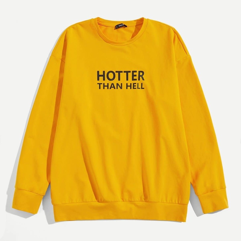 

Guys Letter Print Pullover, Yellow