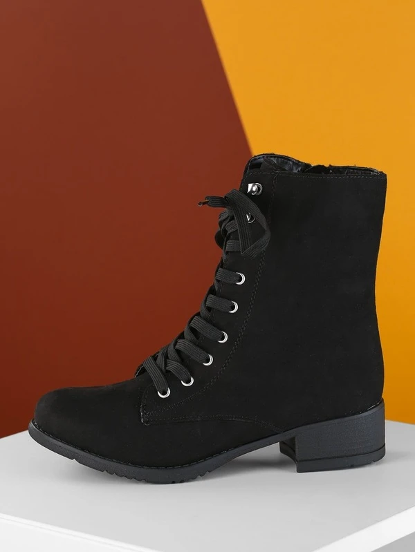combat boots with small heel