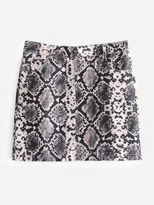 Snakeskin Print Skirt