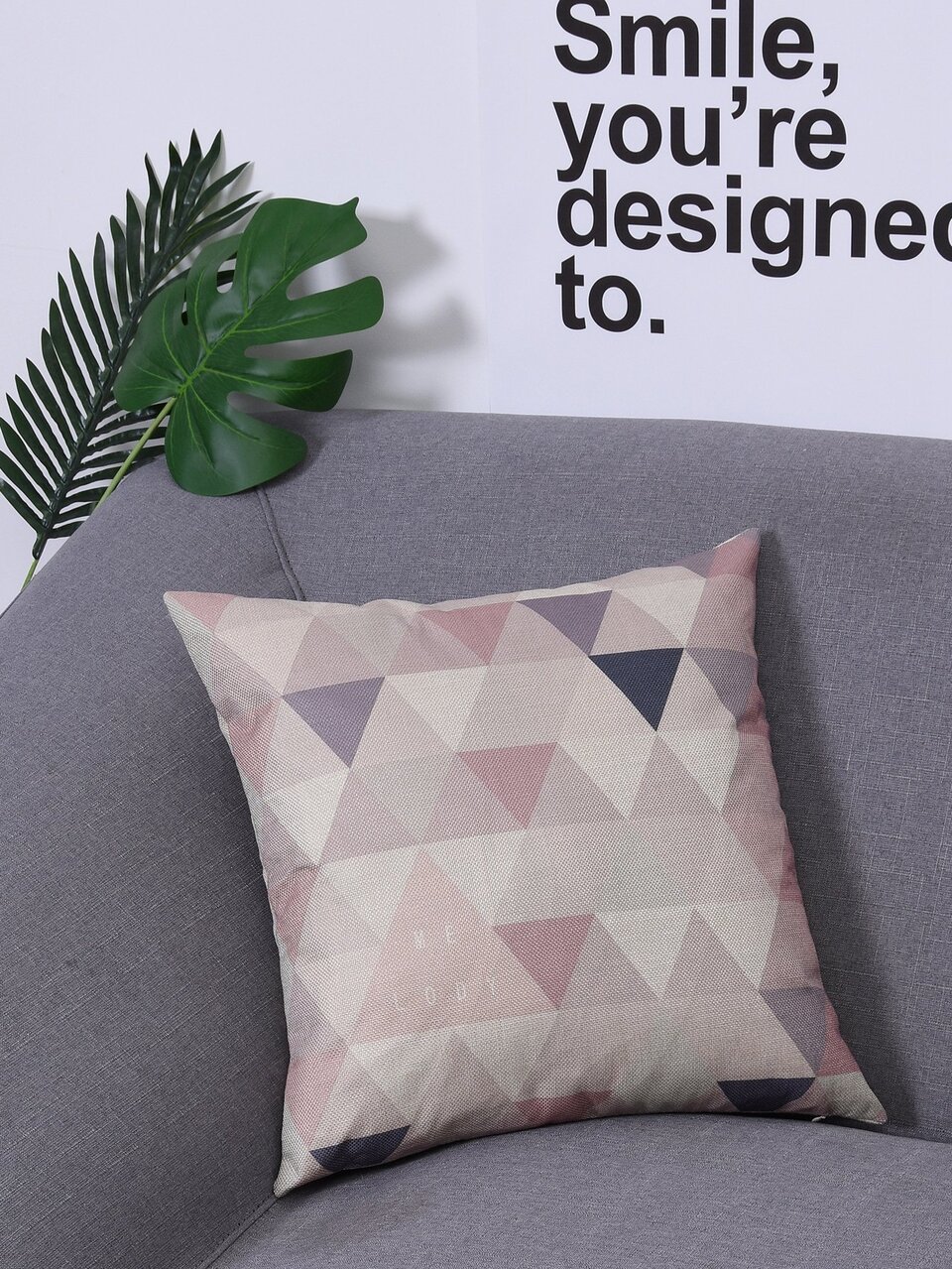 Geometric Print Cushion Cover 1PC