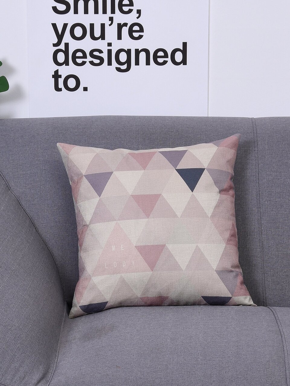 Geometric Print Cushion Cover 1PC