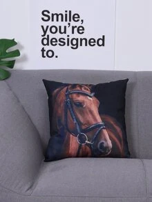 Horse Print Cushion Cover, Modern Throw Pillow Cover, Pillow Insert Not Include, For Sofa, Living Room - Multicolor - View 2