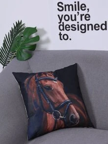 Horse Print Cushion Cover, Modern Throw Pillow Cover, Pillow Insert Not Include, For Sofa, Living Room - Multicolor - View 3