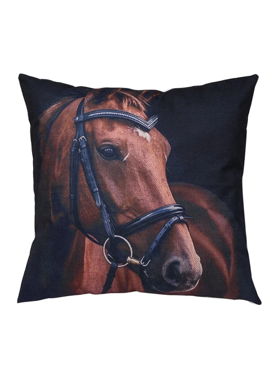 Horse Print Cushion Cover, Modern Throw Pillow Cover, Pillow Insert Not Include, For Sofa, Living Room - Multicolor - View 1