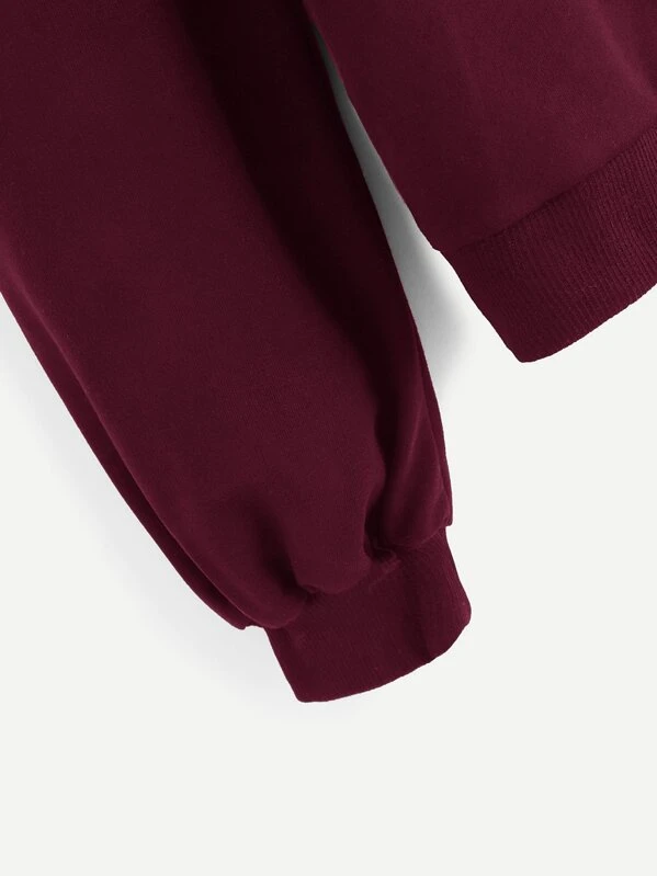 cold shoulder letter taped sweatshirt