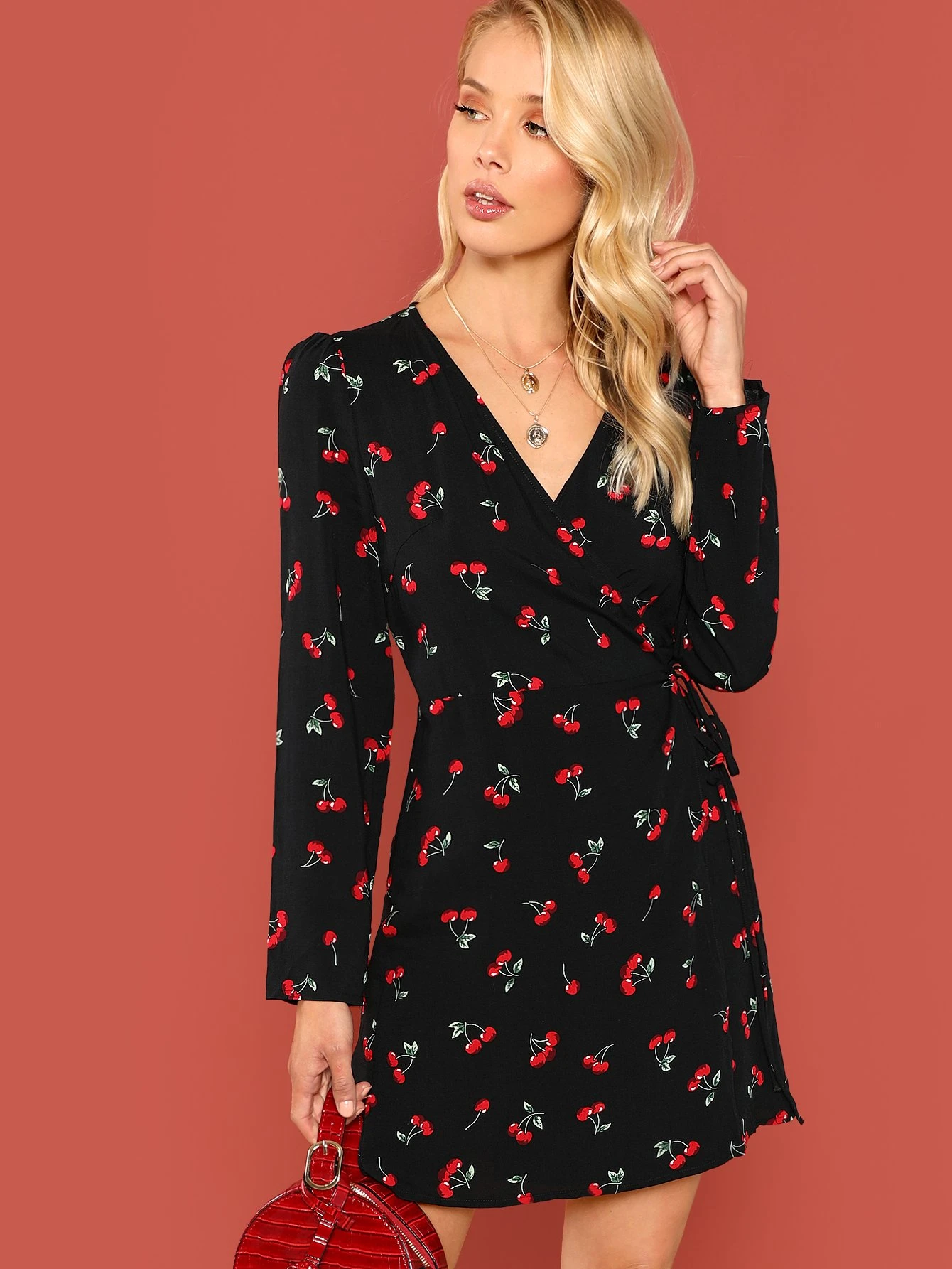shein cherry dress
