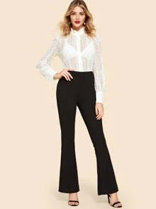SHEIN Unity Pantalones de campana - Negro - Ver 3