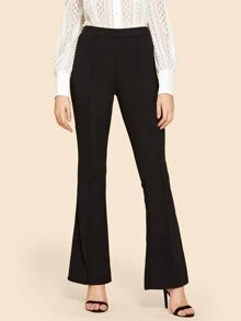 SHEIN Unity Pantalones de campana - Negro - Ver 4