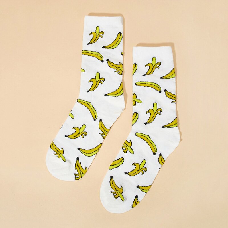 

Banana Print Socks, Multicolor