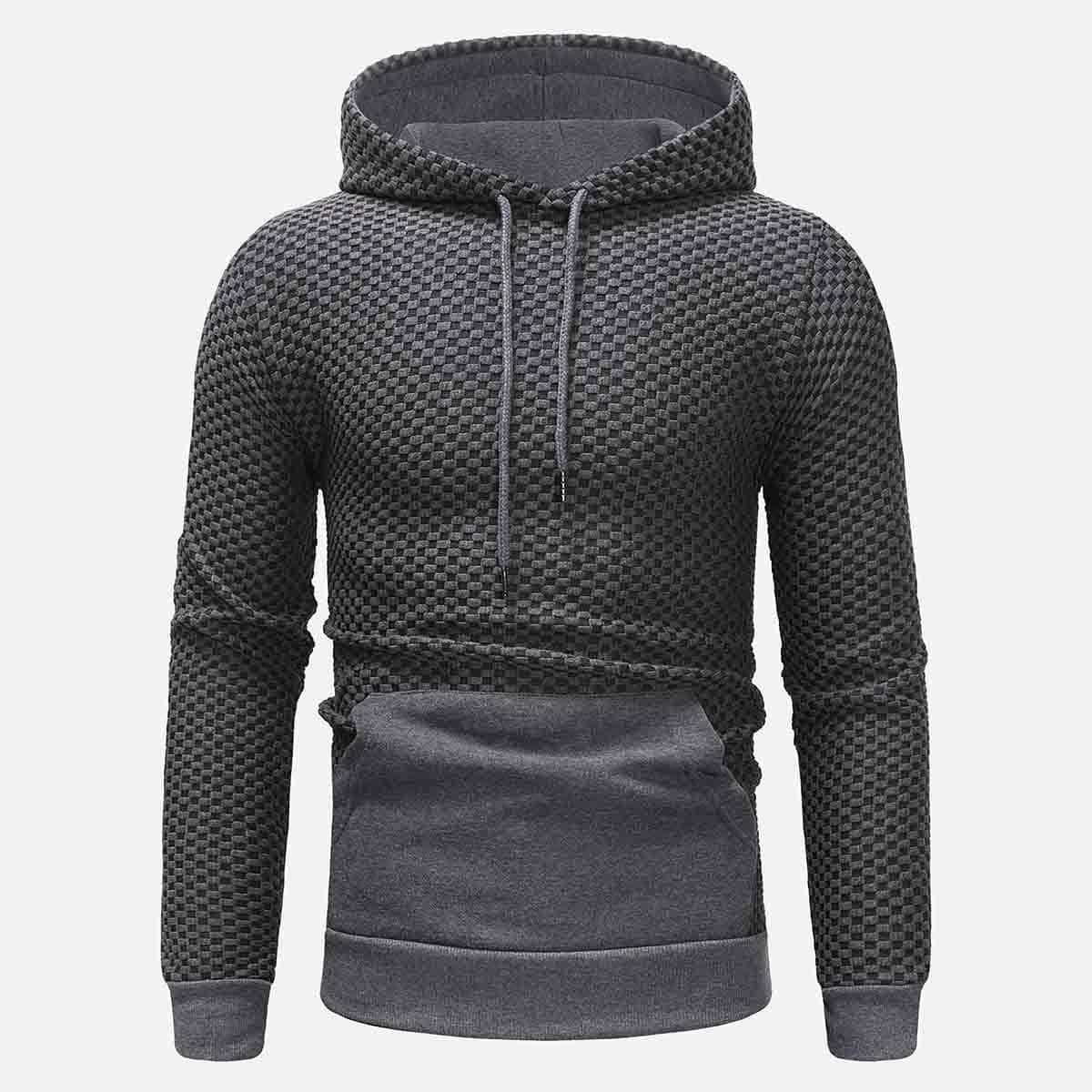 

Guys Kangaroo Pocket Drawstring Hoodie, Grey