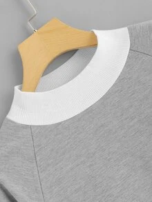 Colorblock Raglan Sleeve Sweatshirt - Multicolor - View 3