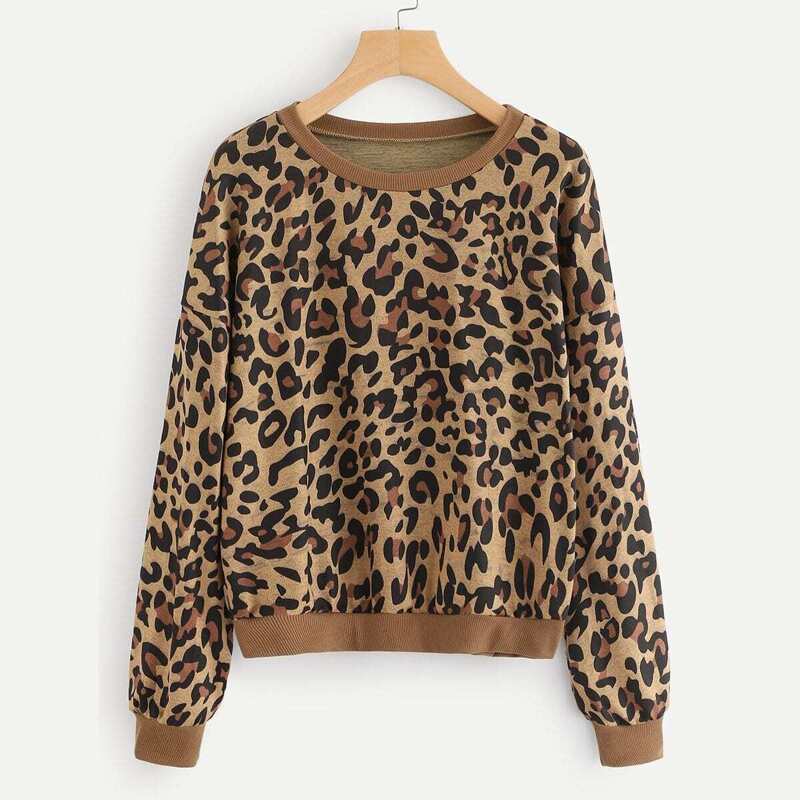 

Leopard Print Sweatshirt, Multicolor