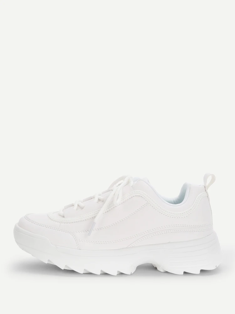 lace up chunky sole sneakers