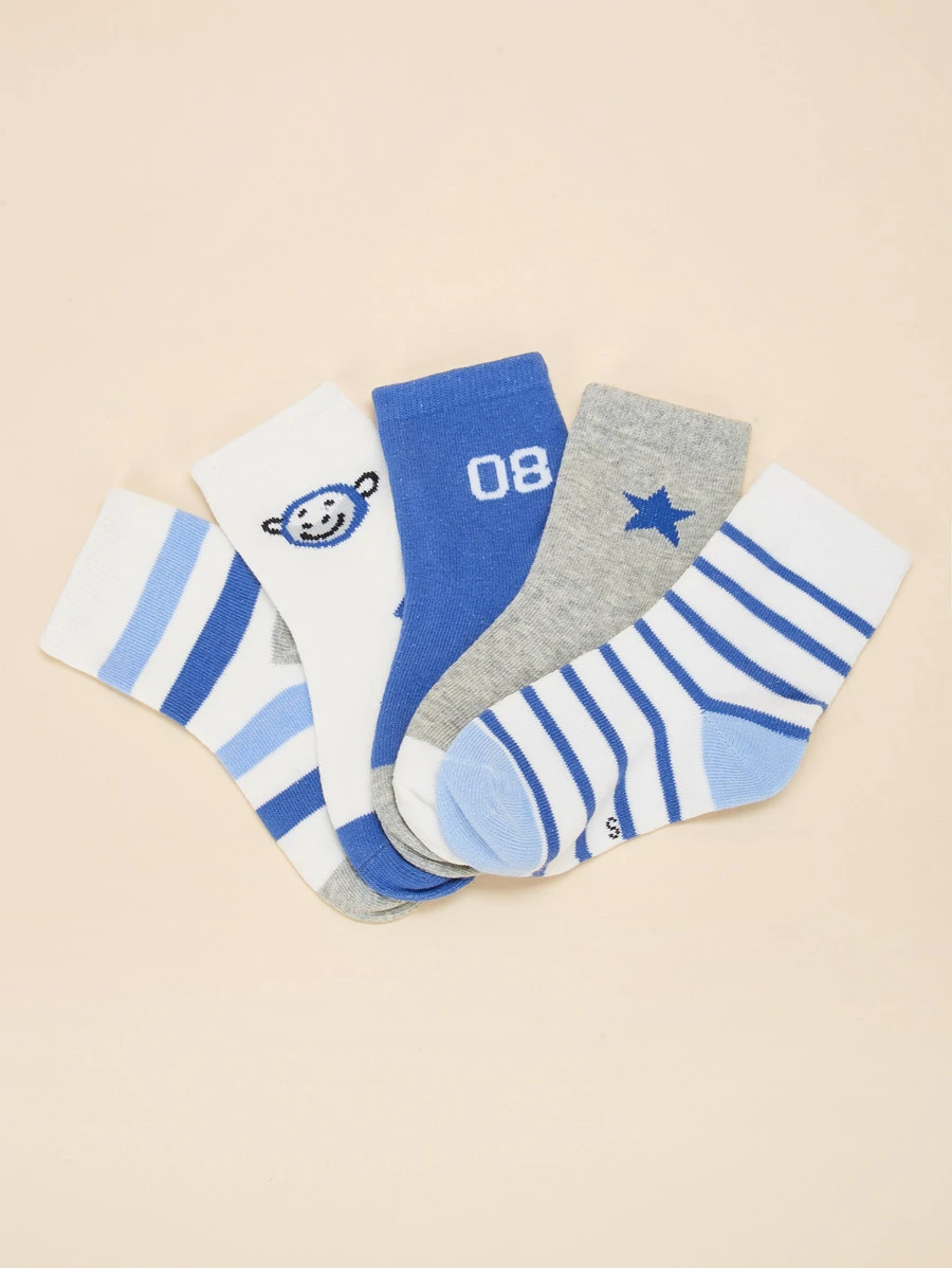 幼兒孩子條紋襪子5pairs