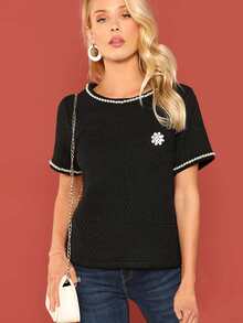 Pearl Beading Detail Top