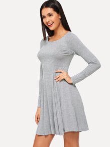 Lace Up Solid Dress