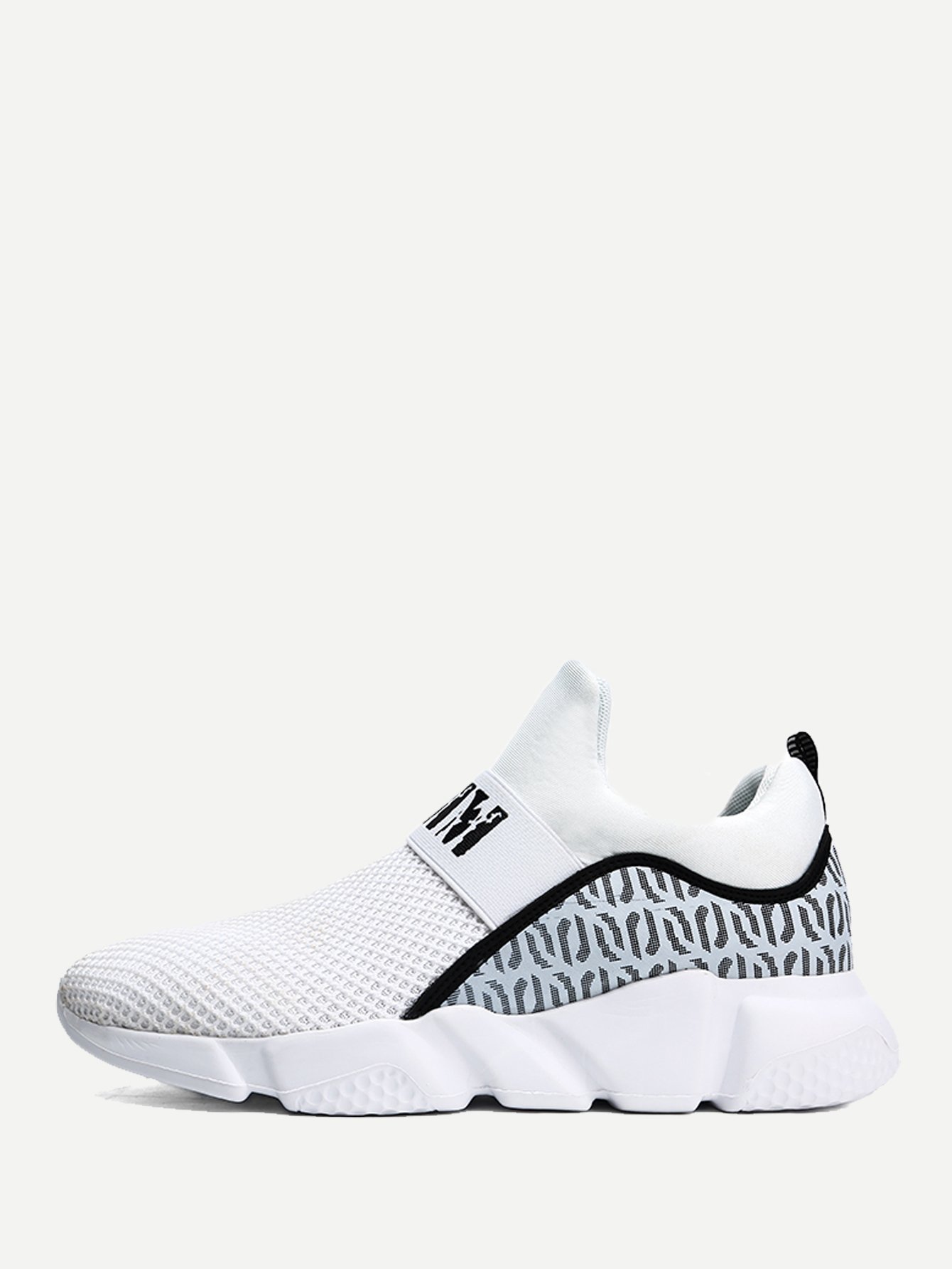 Men Mesh Panel Slip On Sneakers