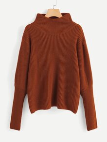 Plus Gigot Sleeve Mock-Neck Sweater