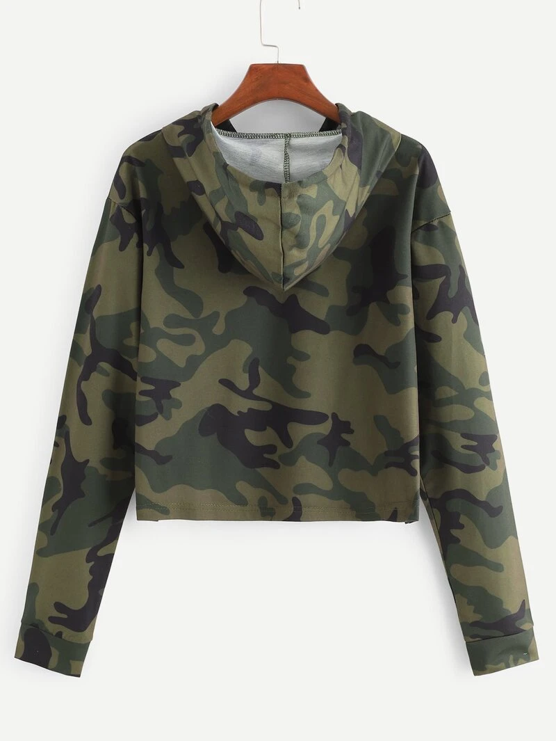 Ruban À Capuche Pull Camouflage Avec Imprimé MLUjGqSzVp