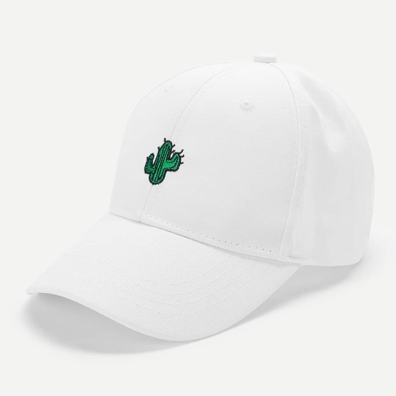 

Cactus Embroidered Baseball Cap, White