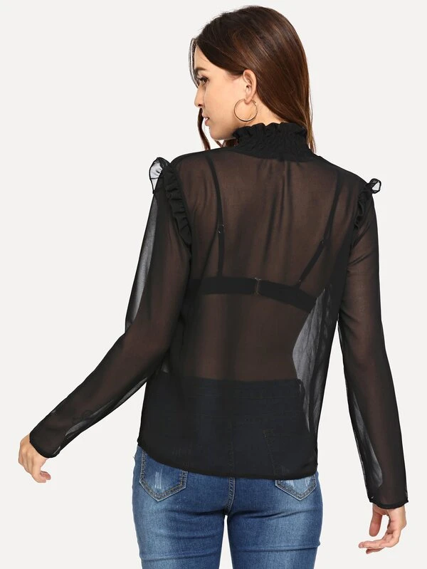 sheer top and bralette