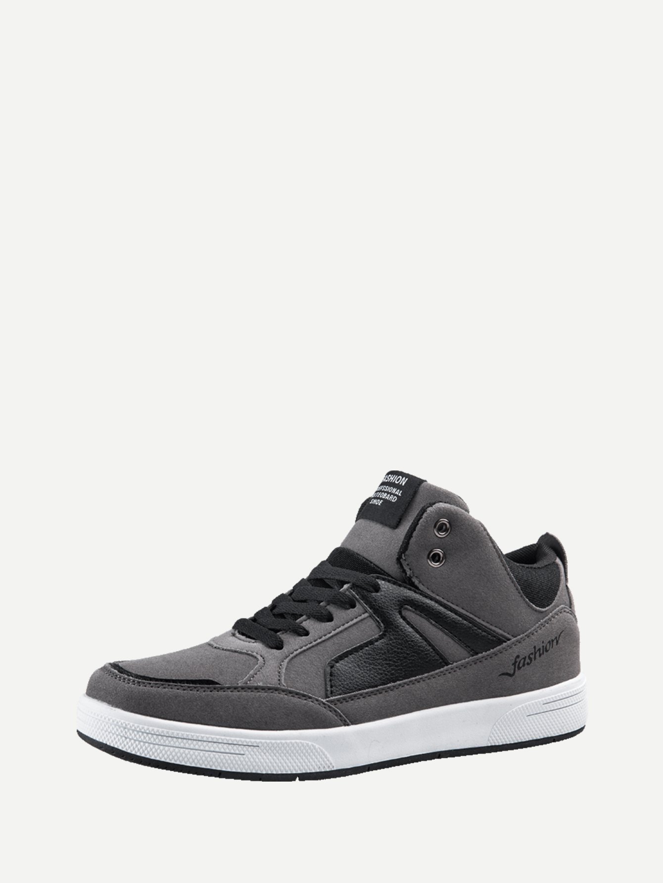 Men PU Panel Lace Up Sneakers
