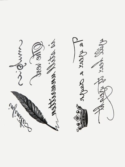 纹身贴纸，2 张字母和牛临时纹身，适合女性，成人纹身贴纸，看起来像真的假纹身，适合男性、女性和女孩