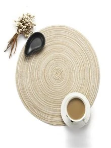 木紋素色杯墊1件 - 米色 - 查看 1