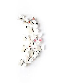 12pcs 3D Butterfly PVC Wall Art,Waterproof Removable Butterfly Sticker For Home Decoration - White - View 4