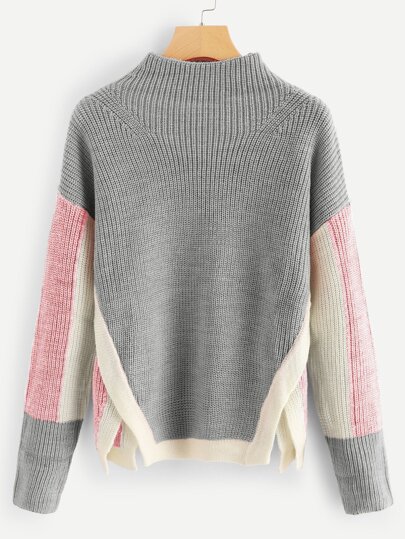 Side Slit Colorblock Jumper